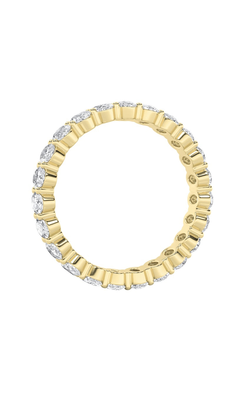 2.2Cttw Oval Shaped Lab Grown Diamond Split Prong Eternity Ring in 14K Gold (F/VS)