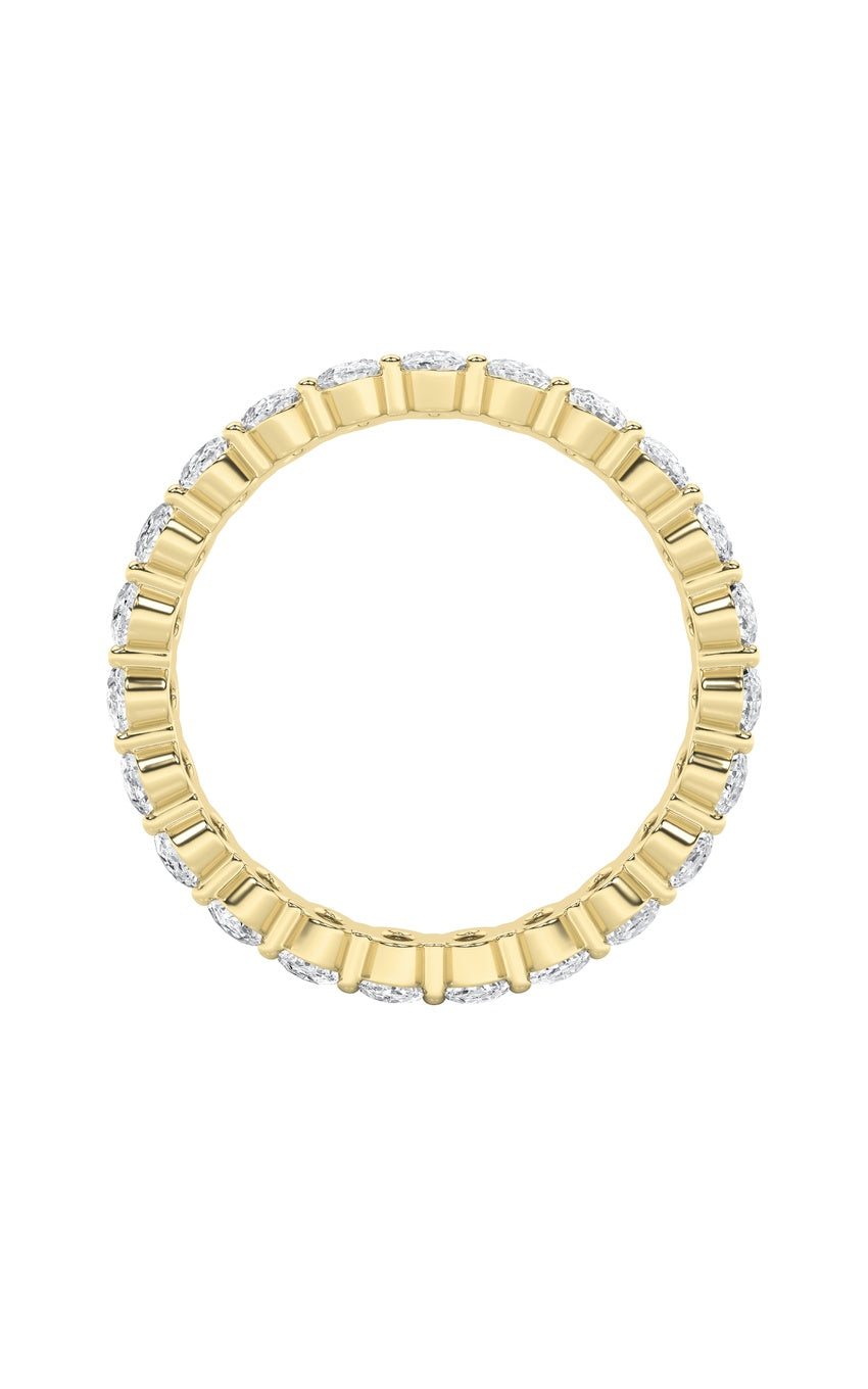 2.85Cttw Oval Shaped Lab Grown Diamond Split Prong Eternity Ring in 14K Gold (F/VS)