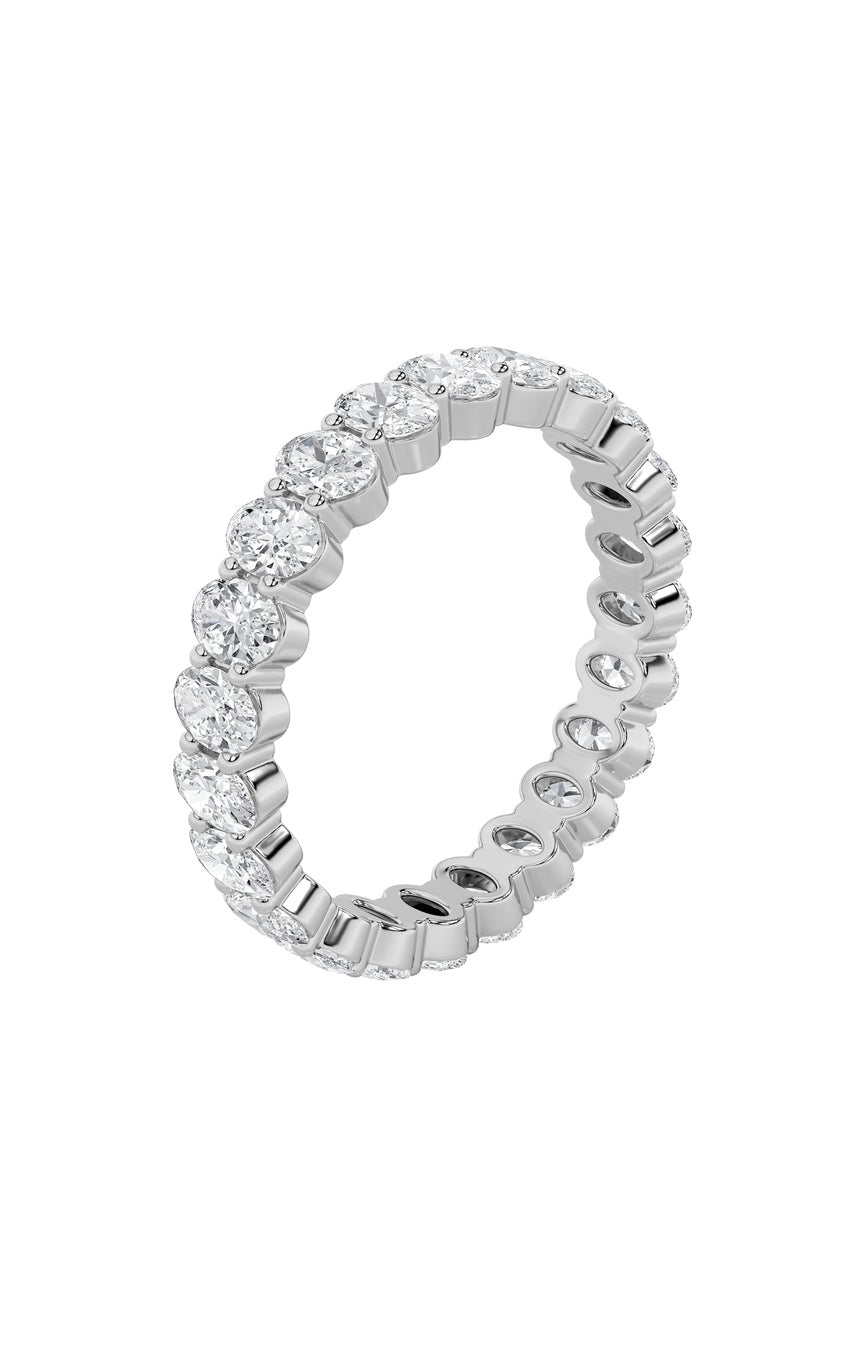 3.35Cttw Oval Shaped Lab Grown Diamond Split Prong Eternity Ring in 14K Gold (F/VS)