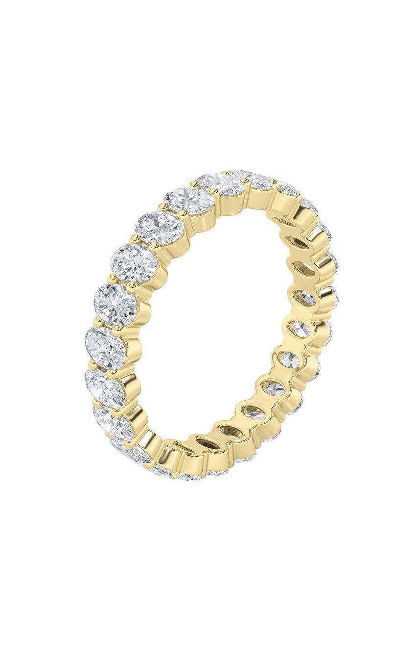 3.35Cttw Oval Shaped Lab Grown Diamond Split Prong Eternity Ring in 14K Gold (F/VS)