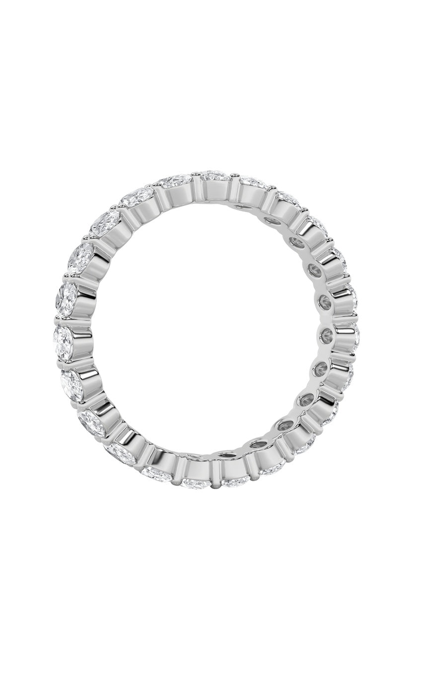 4.25Cttw Oval Shaped Lab Grown Diamond Split Prong Eternity Ring in 14K Gold (F/VS)