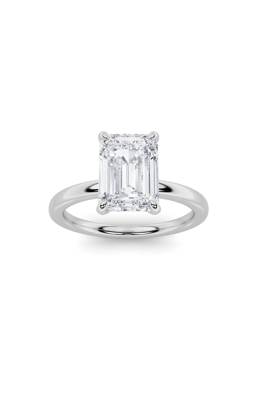 1.5Cttw Emerald Shaped Lab Grown Diamond Classic Solitaire Ring in 14K Gold (F/VS)