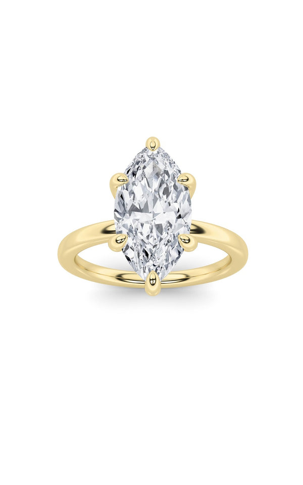 1Cttw Marquise Shaped Lab Grown Diamond Classic Solitaire Ring in 14K Gold (F/VS)
