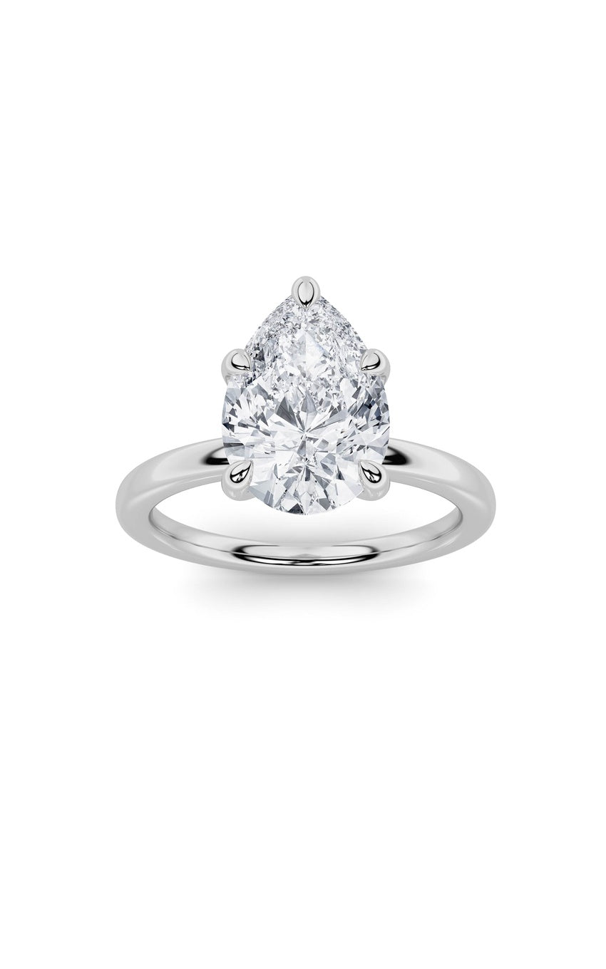 1Cttw Pear Shaped Lab Grown Diamond Classic Solitaire Ring in 14K Gold (F/VS)