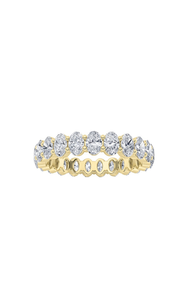 3Cttw Oval Shaped Lab Grown Diamond Split Prong Eternity Ring in 14K Gold (F/VS)