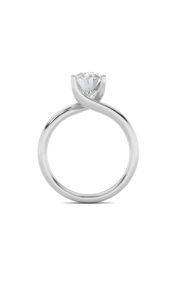 2Cttw Oval Shaped Lab Grown Diamond (F/VS) BypassShank Engagement Ring in 14K Gold