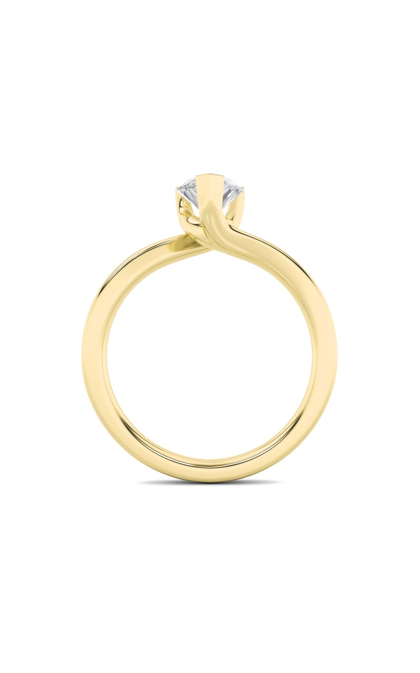 1Cttw Pear Shaped Lab Grown Diamond (F/VS) BypassShank Engagement Ring in 14K Gold