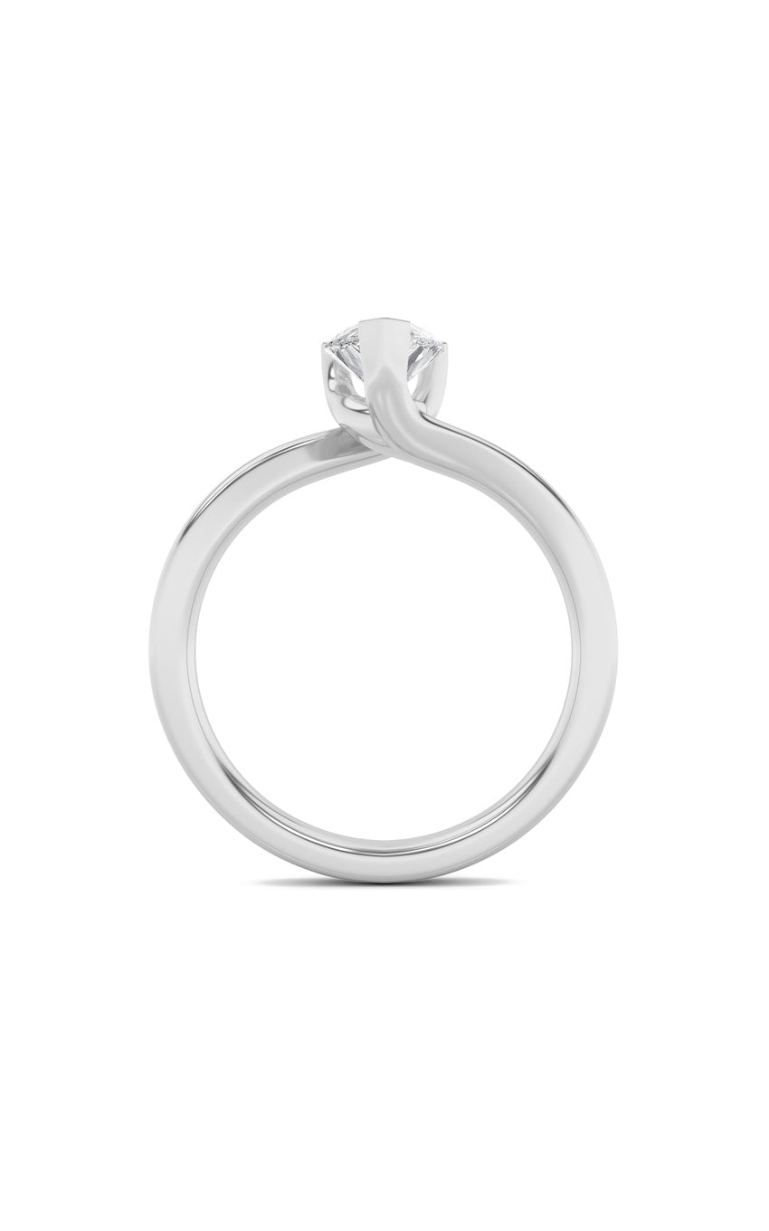 2Cttw Pear Shaped Lab Grown Diamond (F/VS) Bypass Shank Engagement Ring in 14K Gold