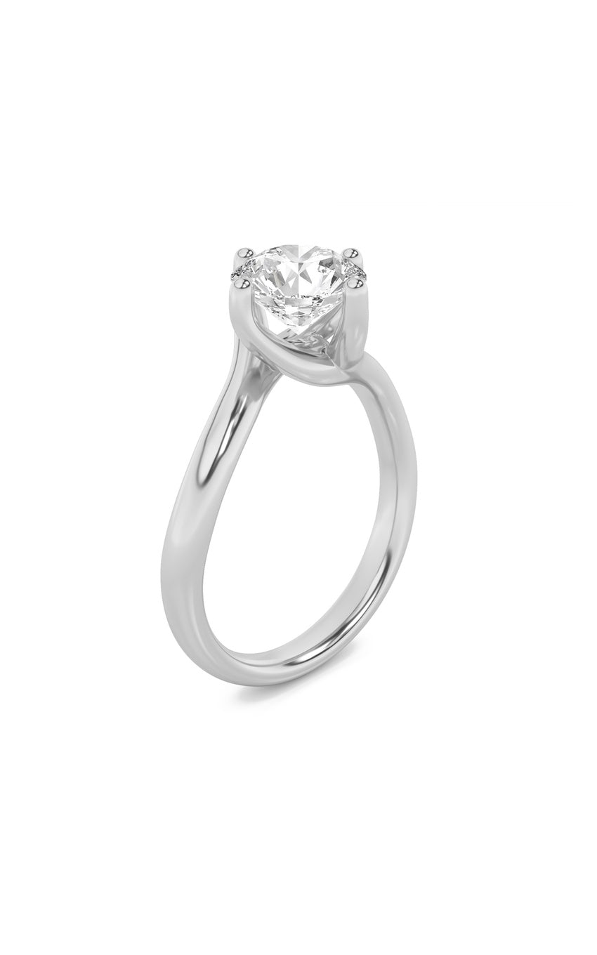 2Cttw Round Shaped Lab Grown Diamond (F/VS) Bypass Shank Engagement Ring in 14K Gold