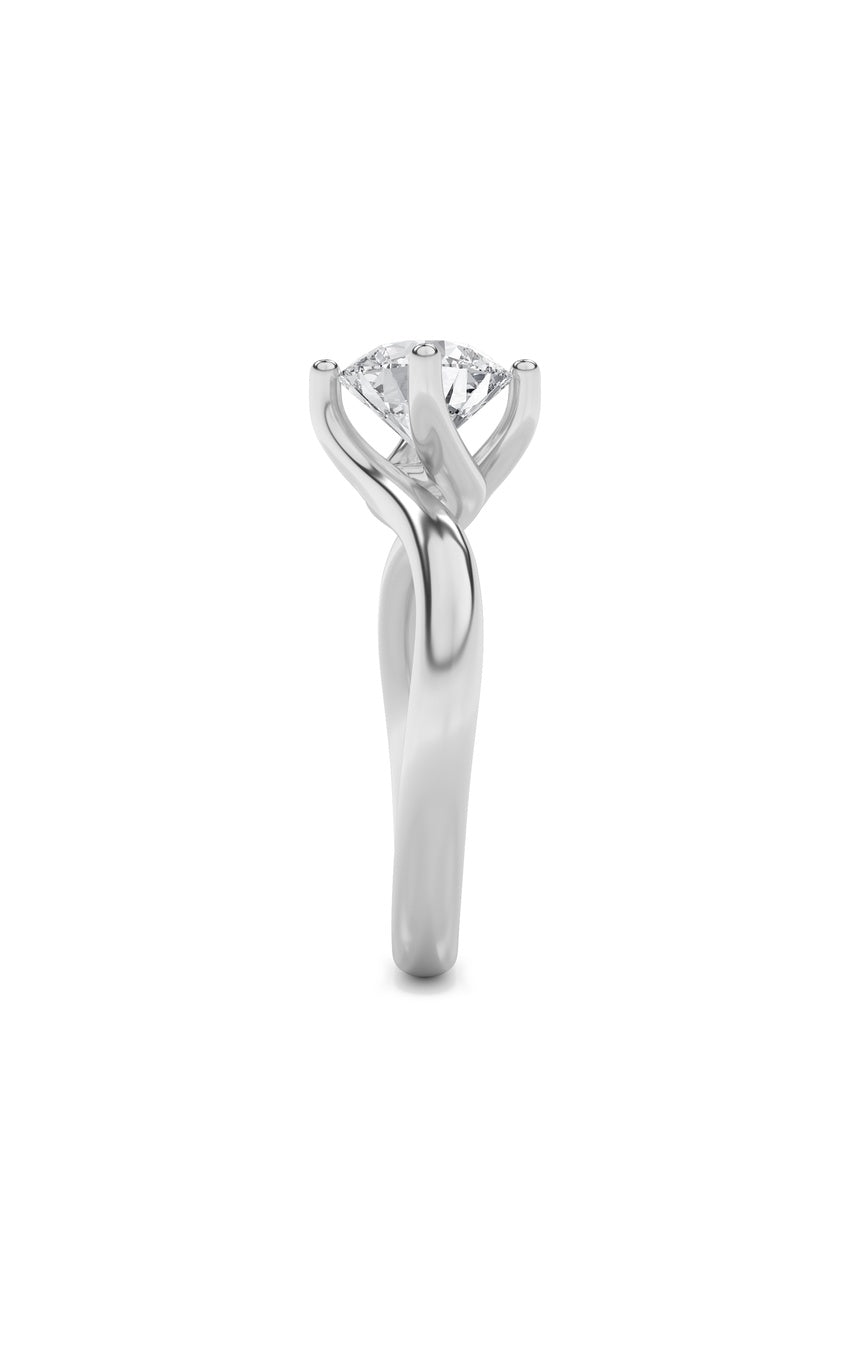 2Cttw Round Shaped Lab Grown Diamond (F/VS) Bypass Shank Engagement Ring in 14K Gold