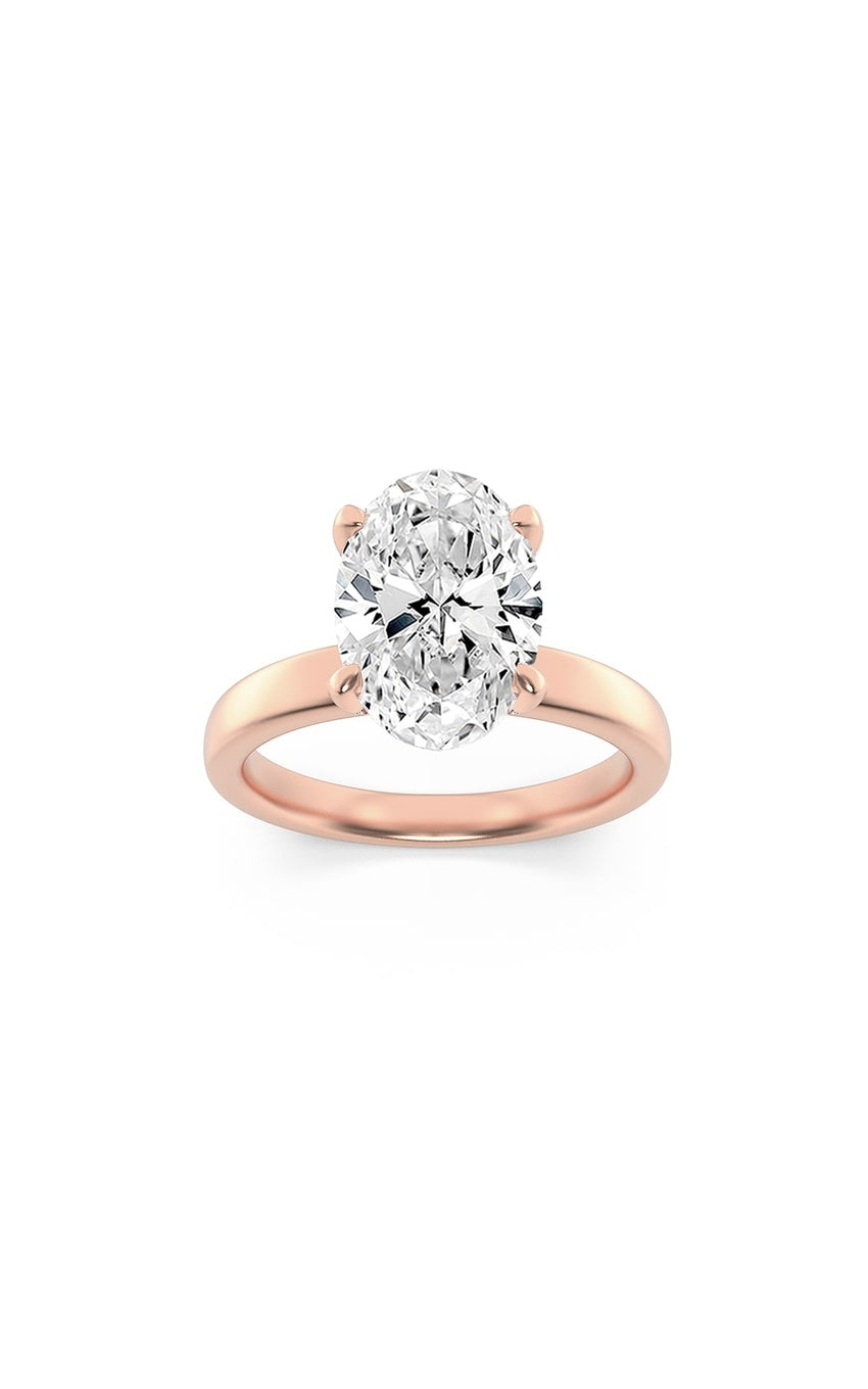 2Cttw Oval Shaped Lab Grown Diamond (F/VS) Hidden Halo Petite Shank Ring in 14K Gold