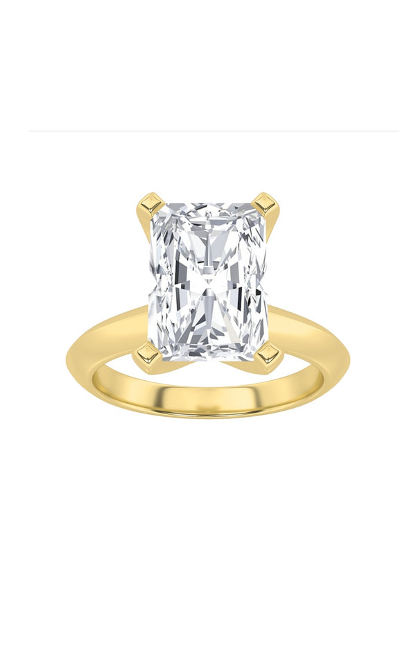 2Cttw Radiant Shaped Lab Grown Diamond (F/VS) Knife Edge Shank Solitaire Engagement Ring in 14K Gold