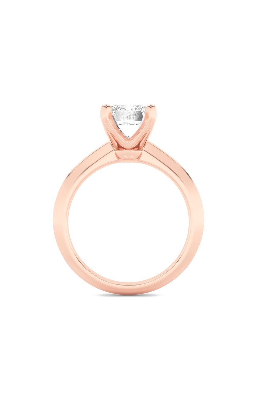 2Cttw Radiant Shaped Lab Grown Diamond (F/VS) Knife Edge Shank Solitaire Engagement Ring in 14K Gold