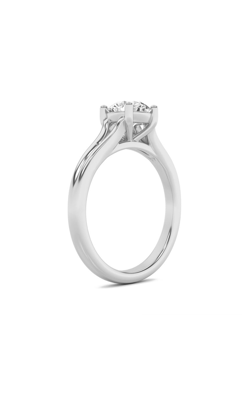 1Cttw Round Shaped Lab Grown Diamond (F/VS) Split Shank Solitaire Engagement Ring in 14K Gold