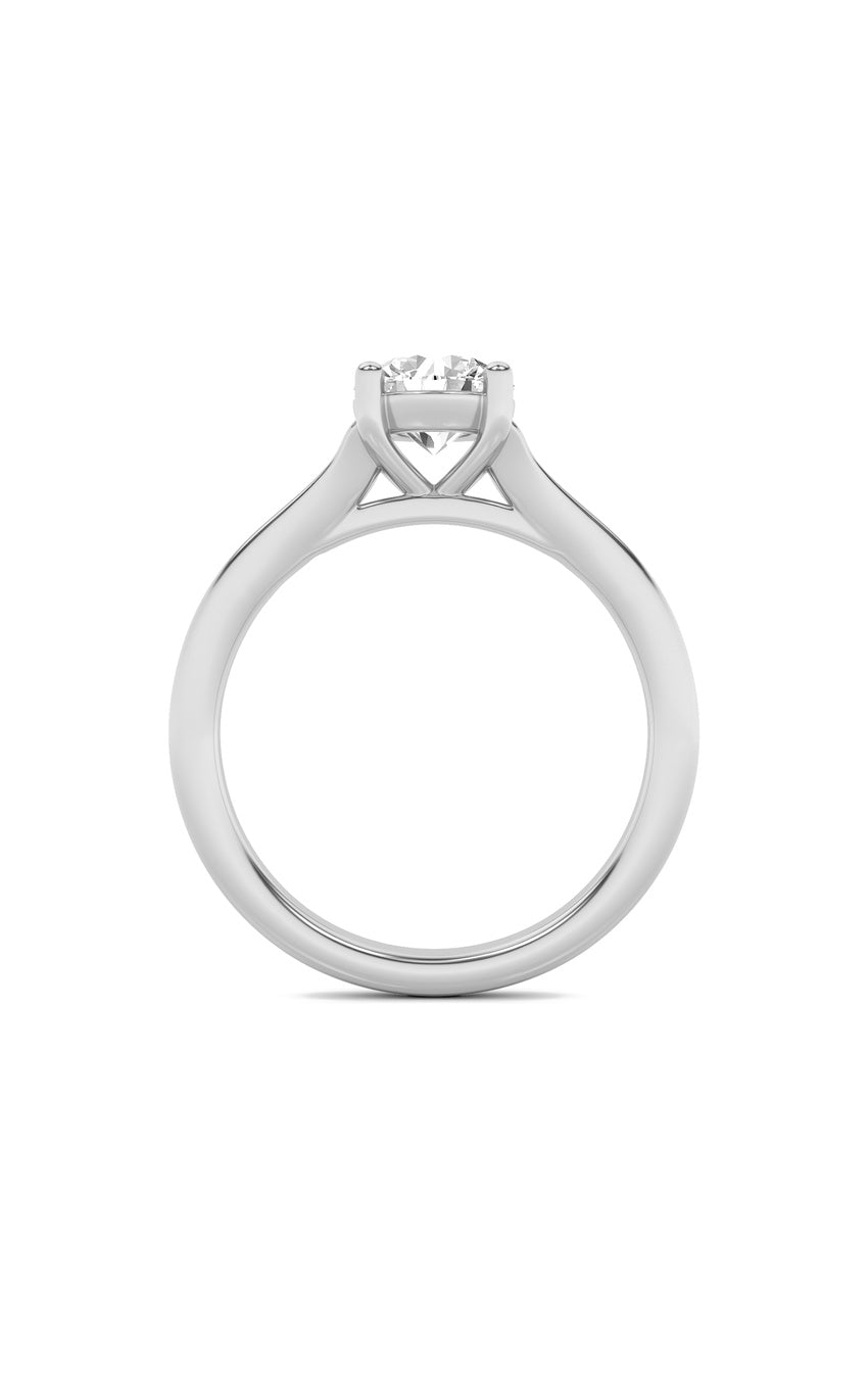 1Cttw Round Shaped Lab Grown Diamond (F/VS) Split Shank Solitaire Engagement Ring in 14K Gold