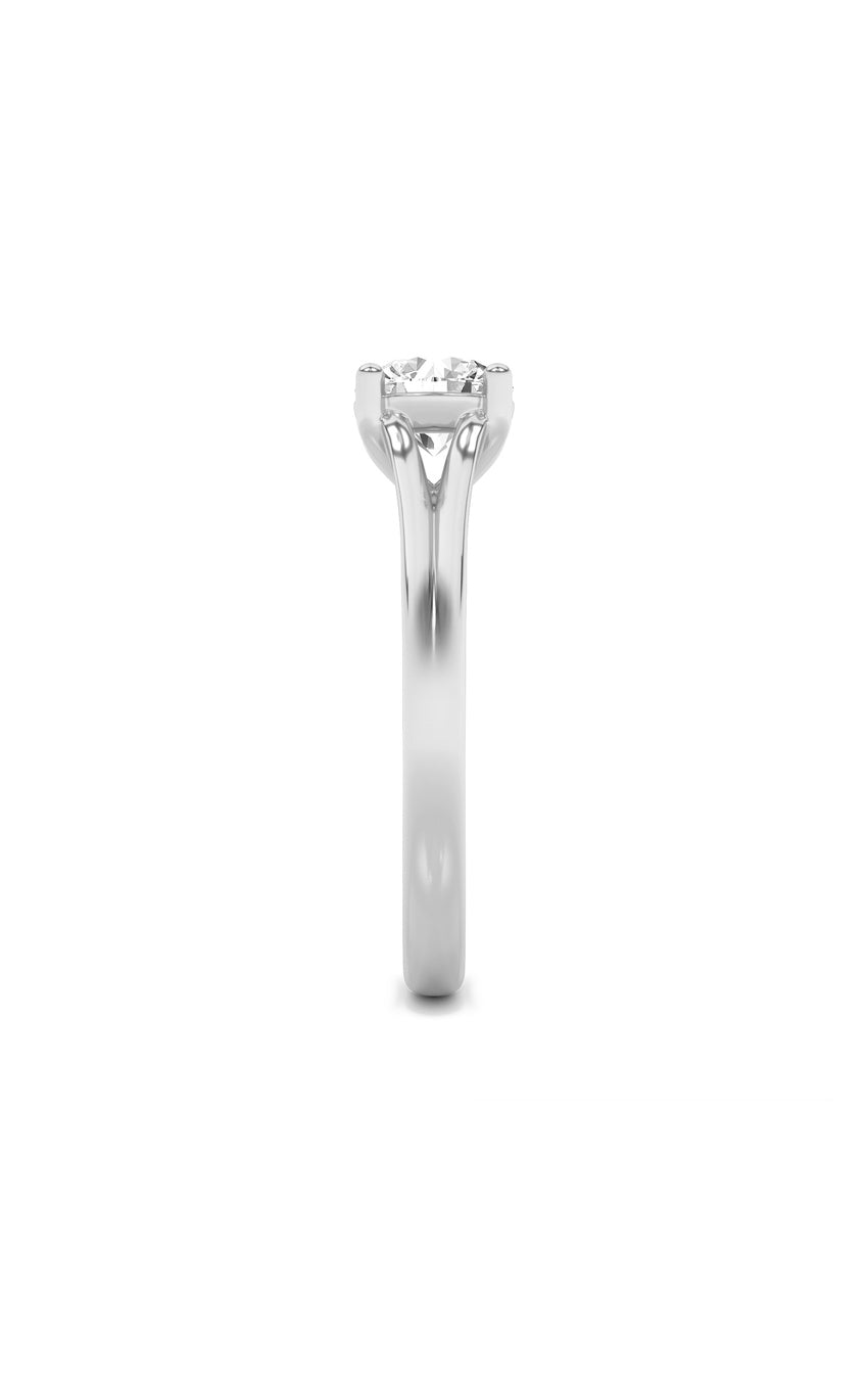 1Cttw Round Shaped Lab Grown Diamond (F/VS) Split Shank Solitaire Engagement Ring in 14K Gold