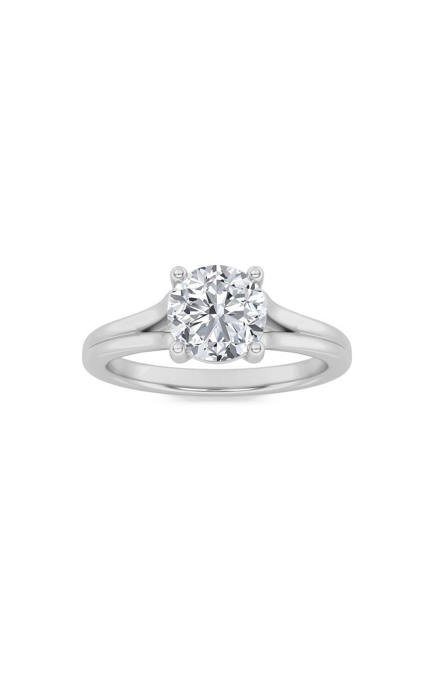 2Cttw Round Shaped Lab Grown Diamond (F/VS) Split Shank Solitaire Engagement Ring in 14K Gold