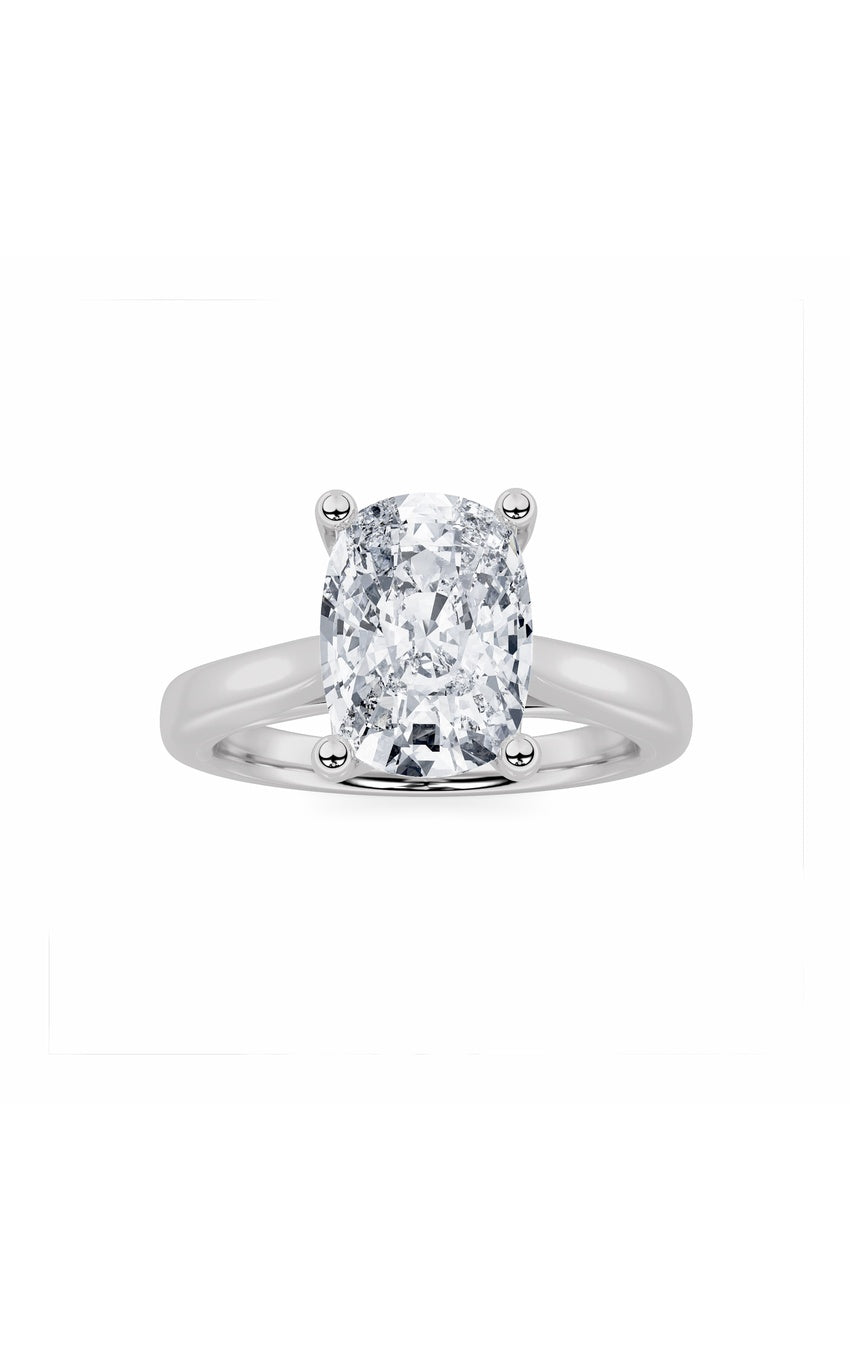 2Cttw Elongated Cushion Shaped Lab Grown Diamond (G/VS) Two Tone Cathedral Shank Engagement Ring in 14K Gold