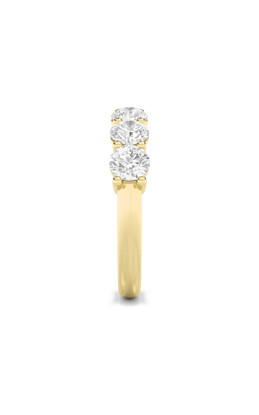 2Cttw Round Shaped Lab Grown Diamond (F/VS) Seven Stone Band Ring in 14K Gold