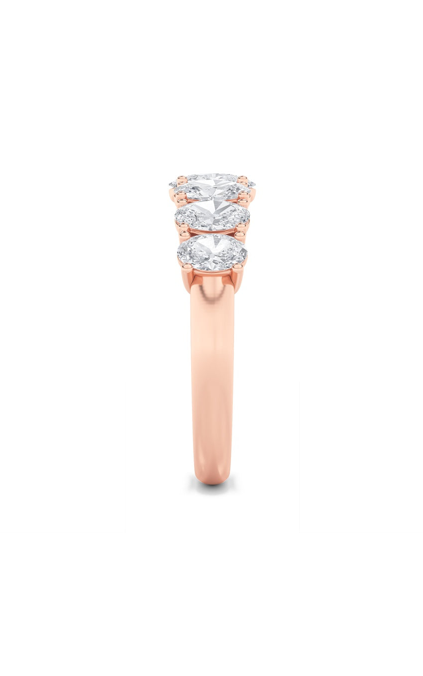 2Cttw Oval Shaped Lab Grown Diamond (F/VS) Seven Stone Band Ring in 14K Gold