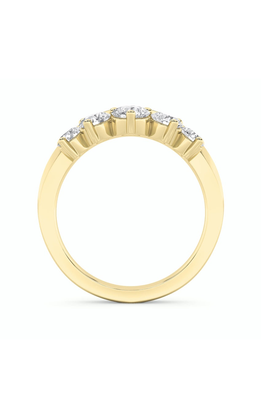 1Cttw Round Shaped Lab Grown Diamond (F/VS) Fancy Contour Ring in 14K Gold