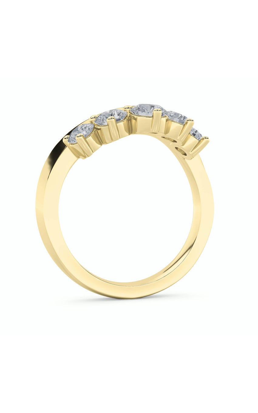 1Cttw Round Shaped Lab Grown Diamond (F/VS) Fancy Contour Ring in 14K Gold