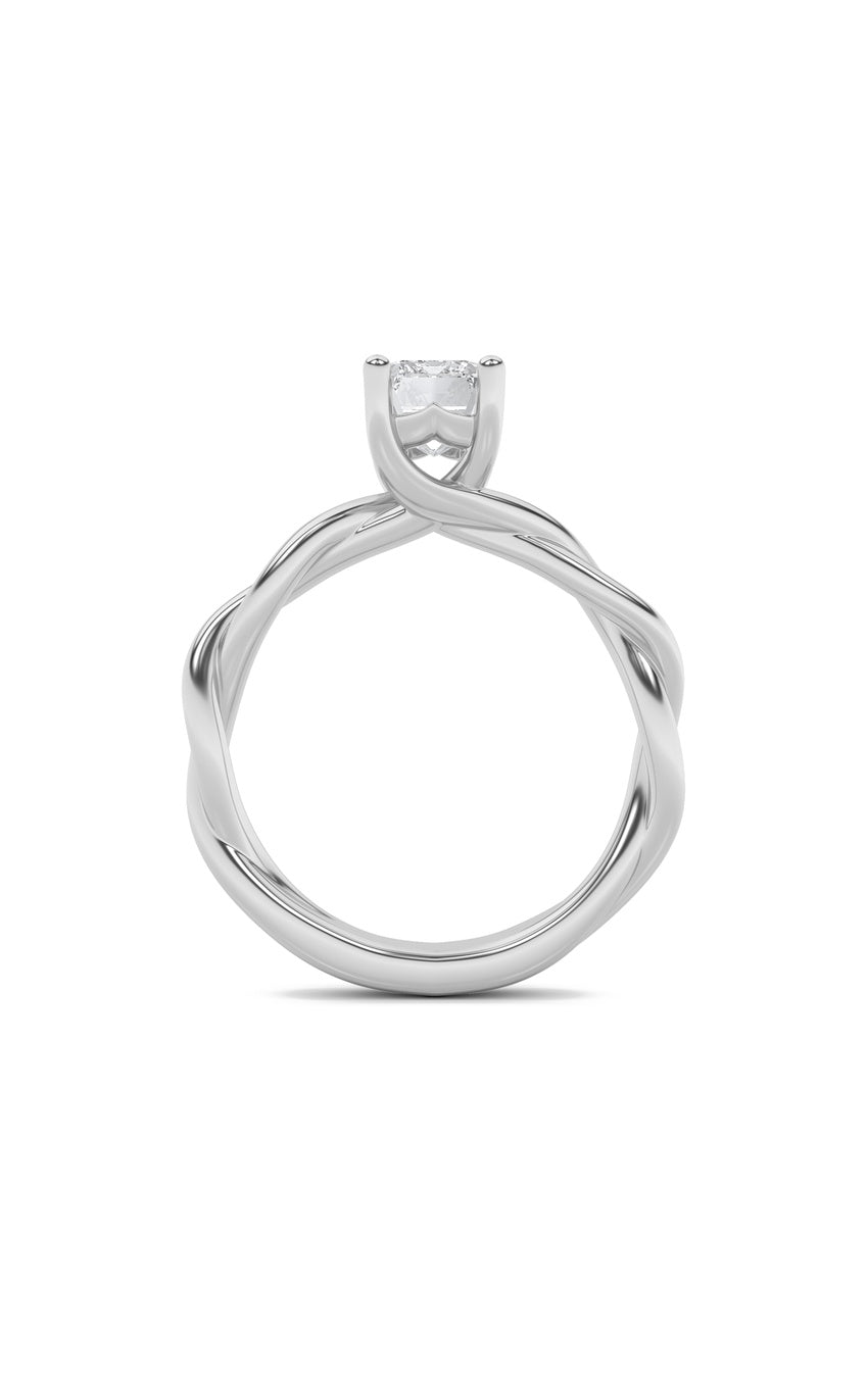 2Cttw Emerald Shaped Lab Grown Diamond (F/VS) Twisted Shank Solitaire Engagement Ring in 14K Gold