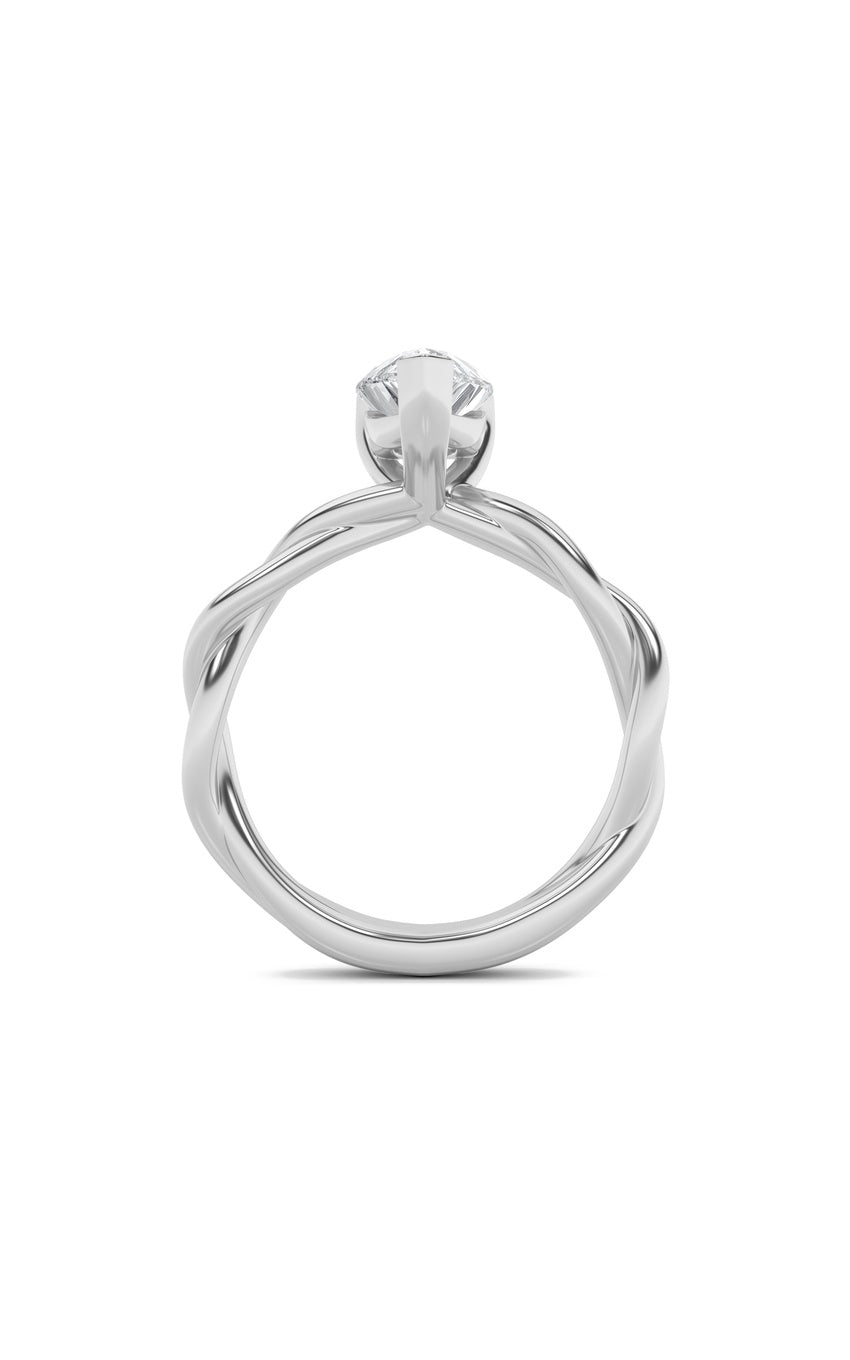 2Cttw Pear Shaped Lab Grown Diamond (F/VS) Twisted Shank Solitaire Engagement Ring in 14K Gold