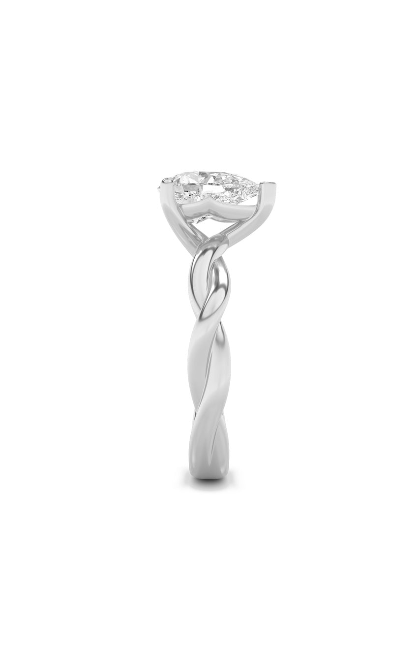 2Cttw Pear Shaped Lab Grown Diamond (F/VS) Twisted Shank Solitaire Engagement Ring in 14K Gold