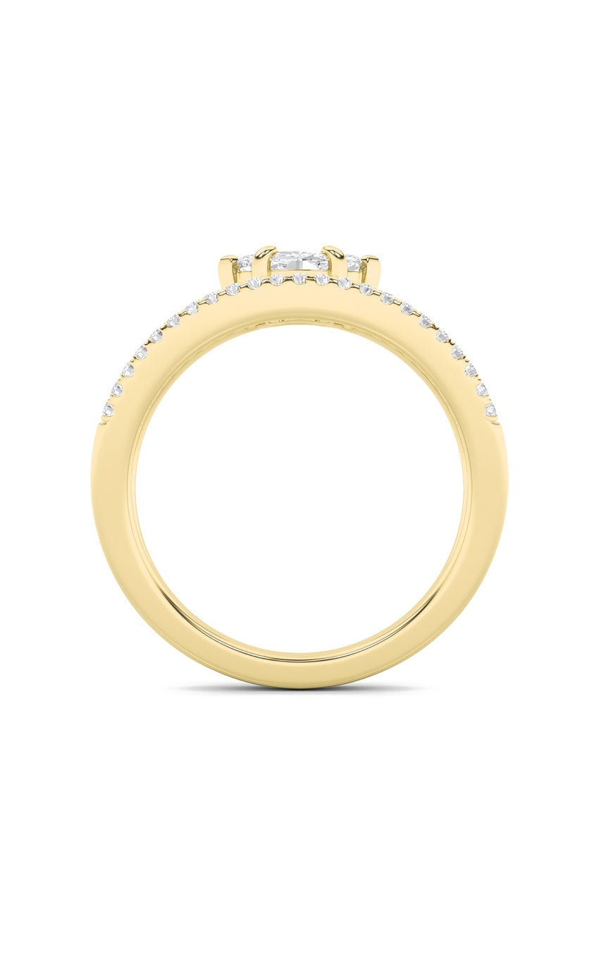 0.5Cttw Marquise Shaped Lab Grown Diamond (G/VS) Fashion Ring in 10K Gold