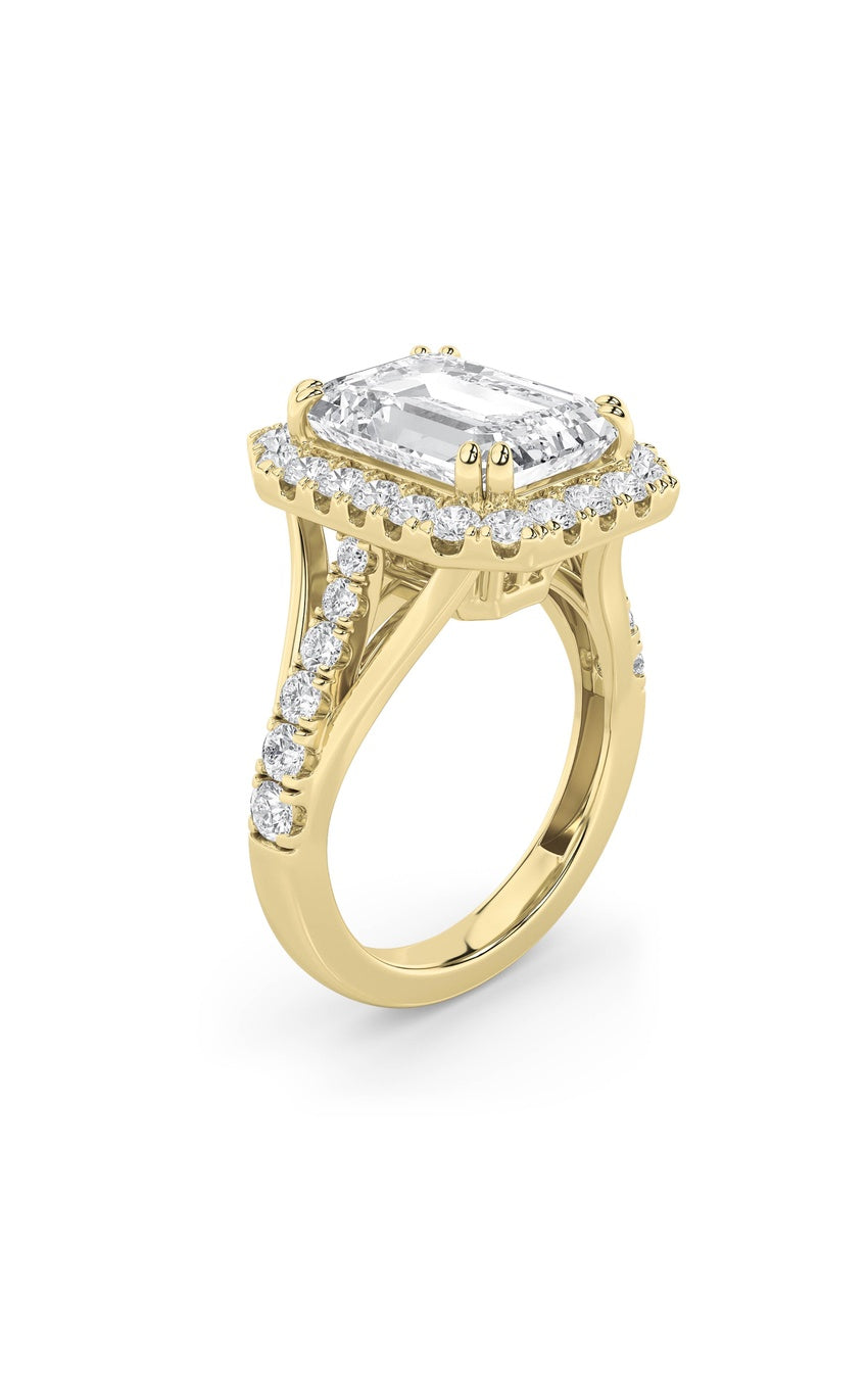 6Cttw Radiant Shaped Lab Grown Diamond (G/VS) Bold Accented Engagement Ring in 14K Gold