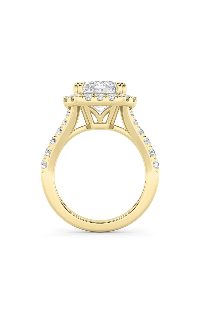 6Cttw Radiant Shaped Lab Grown Diamond (G/VS) Bold Accented Engagement Ring in 14K Gold