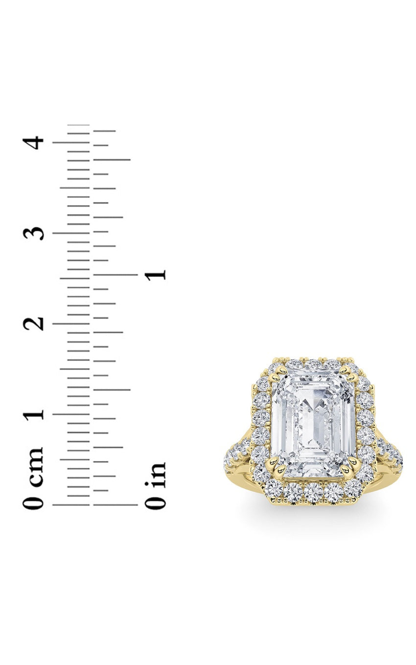 6Cttw Radiant Shaped Lab Grown Diamond (G/VS) Bold Accented Engagement Ring in 14K Gold