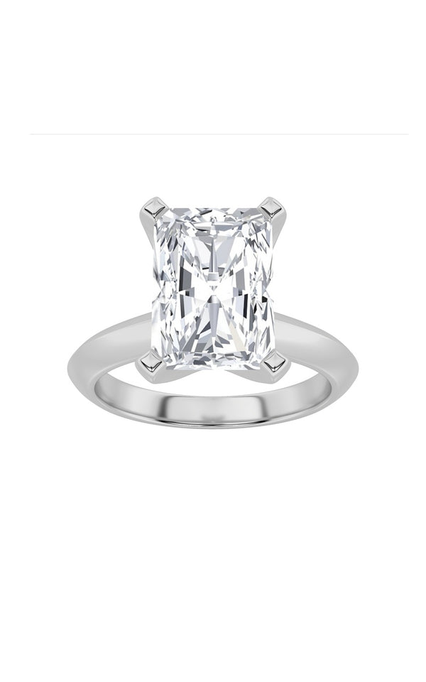 2Cttw Radiant Shaped Lab Grown Diamond (F/VS) Knife Edge Shank Solitaire Engagement Ring in 14K Gold