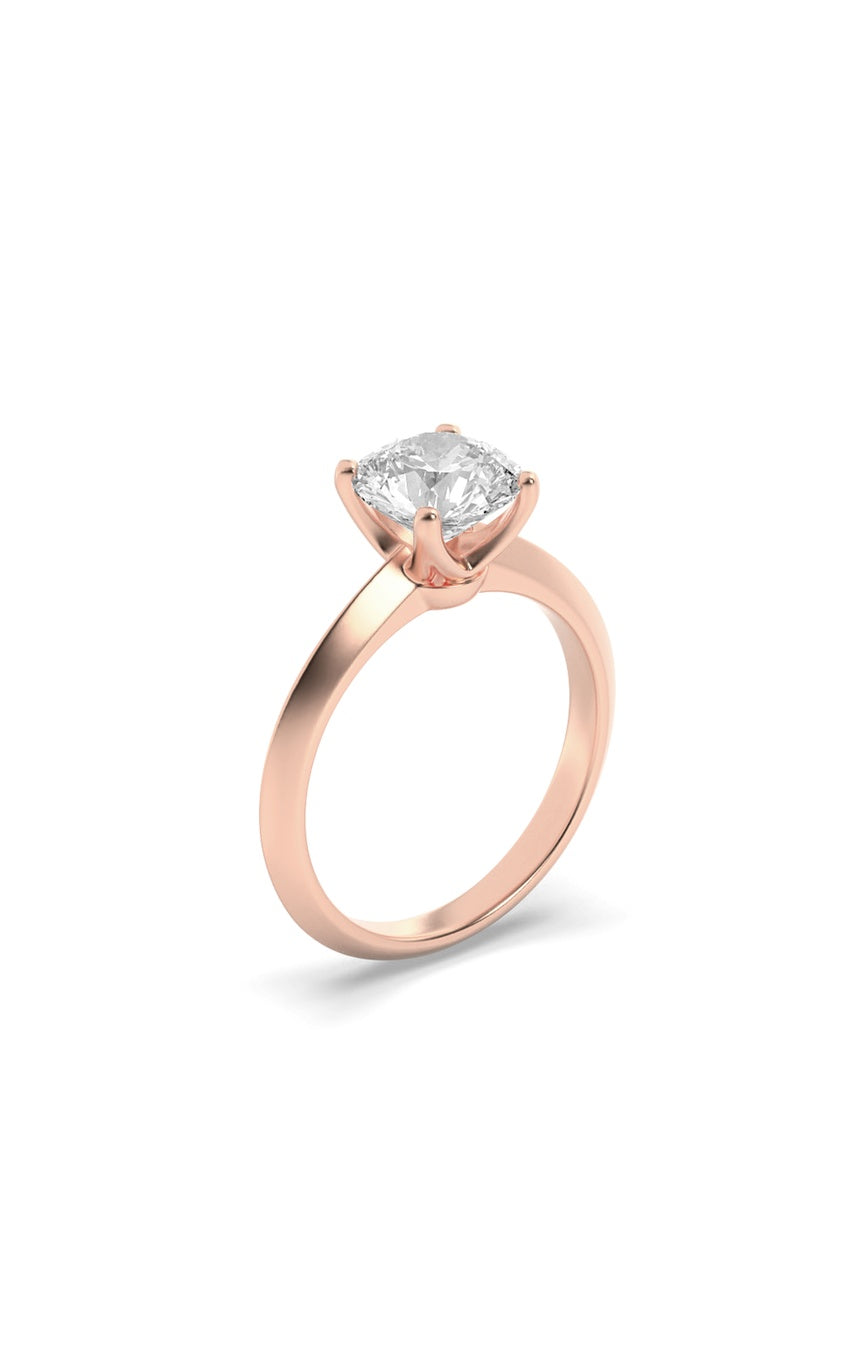 2Cttw Round Shaped Lab Grown Diamond (F/VS) KnifeEdge Shank Solitaire Engagement Ring in 14K Gold