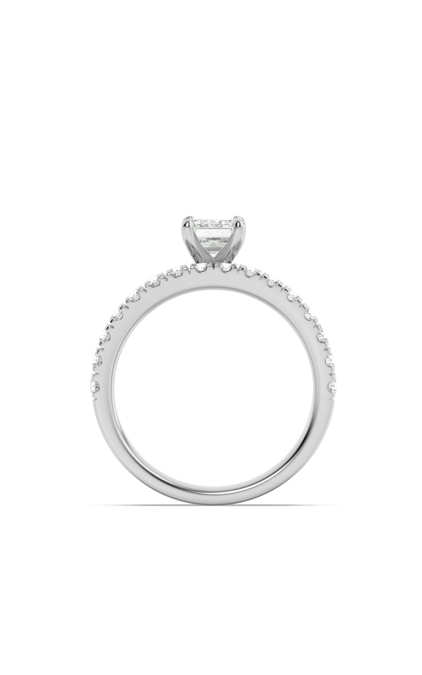 2Cttw Emerald Shaped Lab Grown Diamond (F/VS) Classic Accented  Set With Band and Engagement Ring in 14K Gold