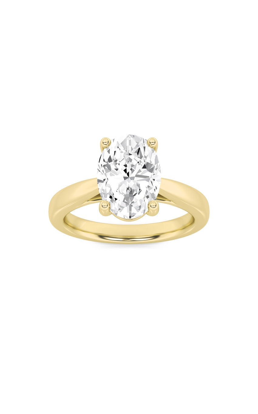 2Cttw Oval Shaped Lab Grown Diamond (F/VS) Classic Shank Solitaire Engagement Ring in 14K Gold