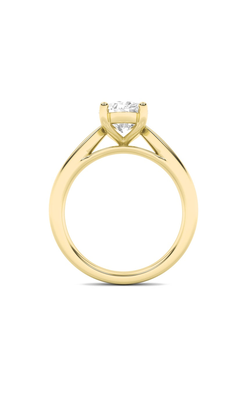 2Cttw Oval Shaped Lab Grown Diamond (F/VS) Classic Shank Solitaire Engagement Ring in 14K Gold