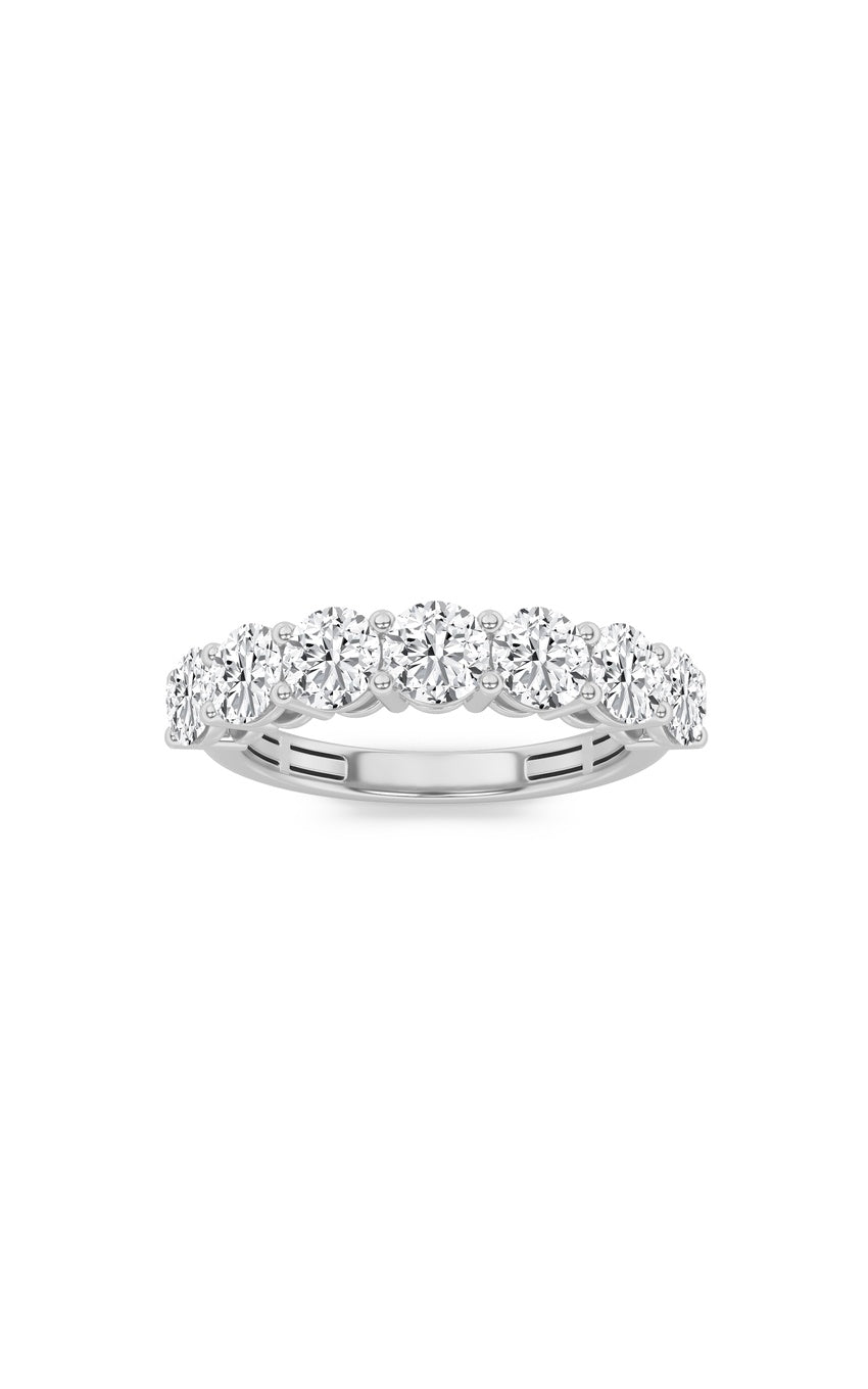 2Cttw Round Shaped Lab Grown Diamond (F/VS) Seven Stone Band Ring in 14K Gold