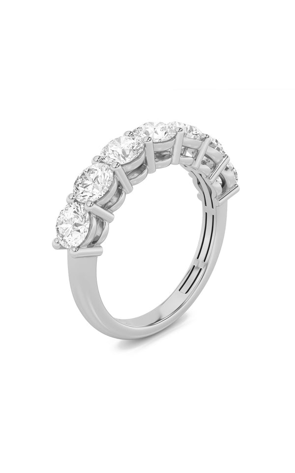 2Cttw Round Shaped Lab Grown Diamond (F/VS) Seven Stone Band Ring in 14K Gold
