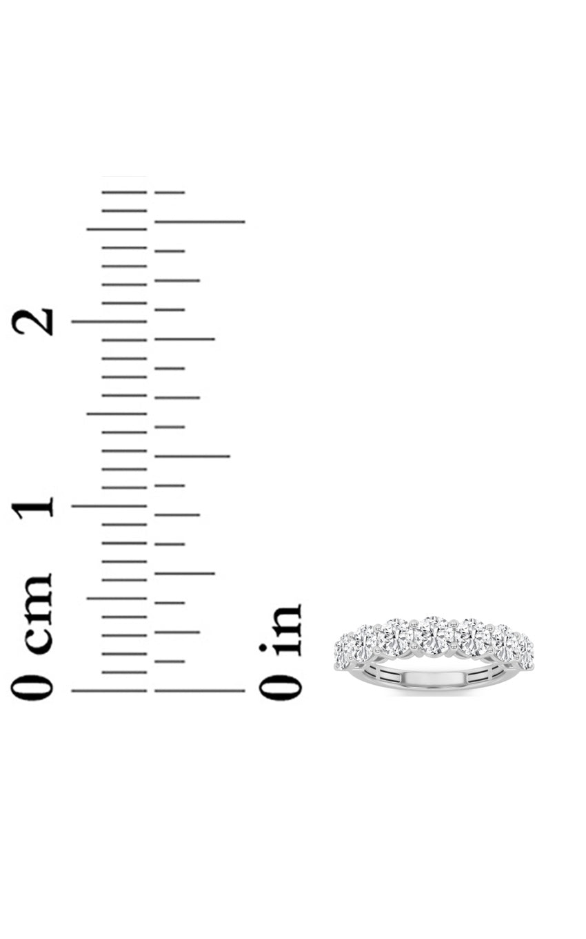2Cttw Round Shaped Lab Grown Diamond (F/VS) Seven Stone Band Ring in 14K Gold