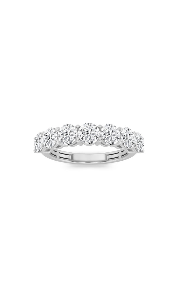 3Cttw Round Shaped Lab Grown Diamond (F/VS) Seven Stone Band Ring in 14K Gold