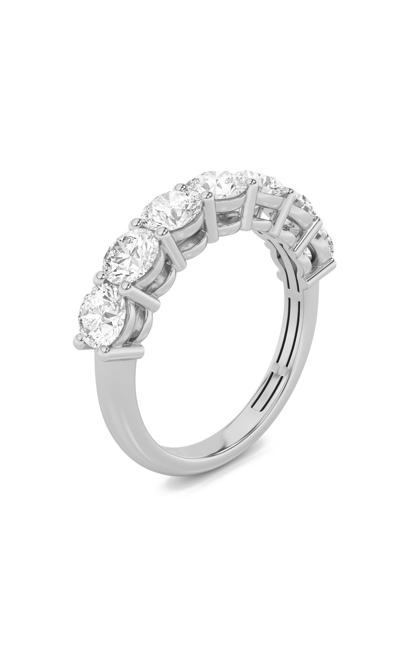 3Cttw Round Shaped Lab Grown Diamond (F/VS) Seven Stone Band Ring in 14K Gold