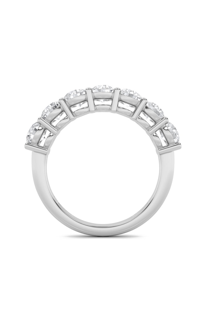 3Cttw Round Shaped Lab Grown Diamond (F/VS) Seven Stone Band Ring in 14K Gold