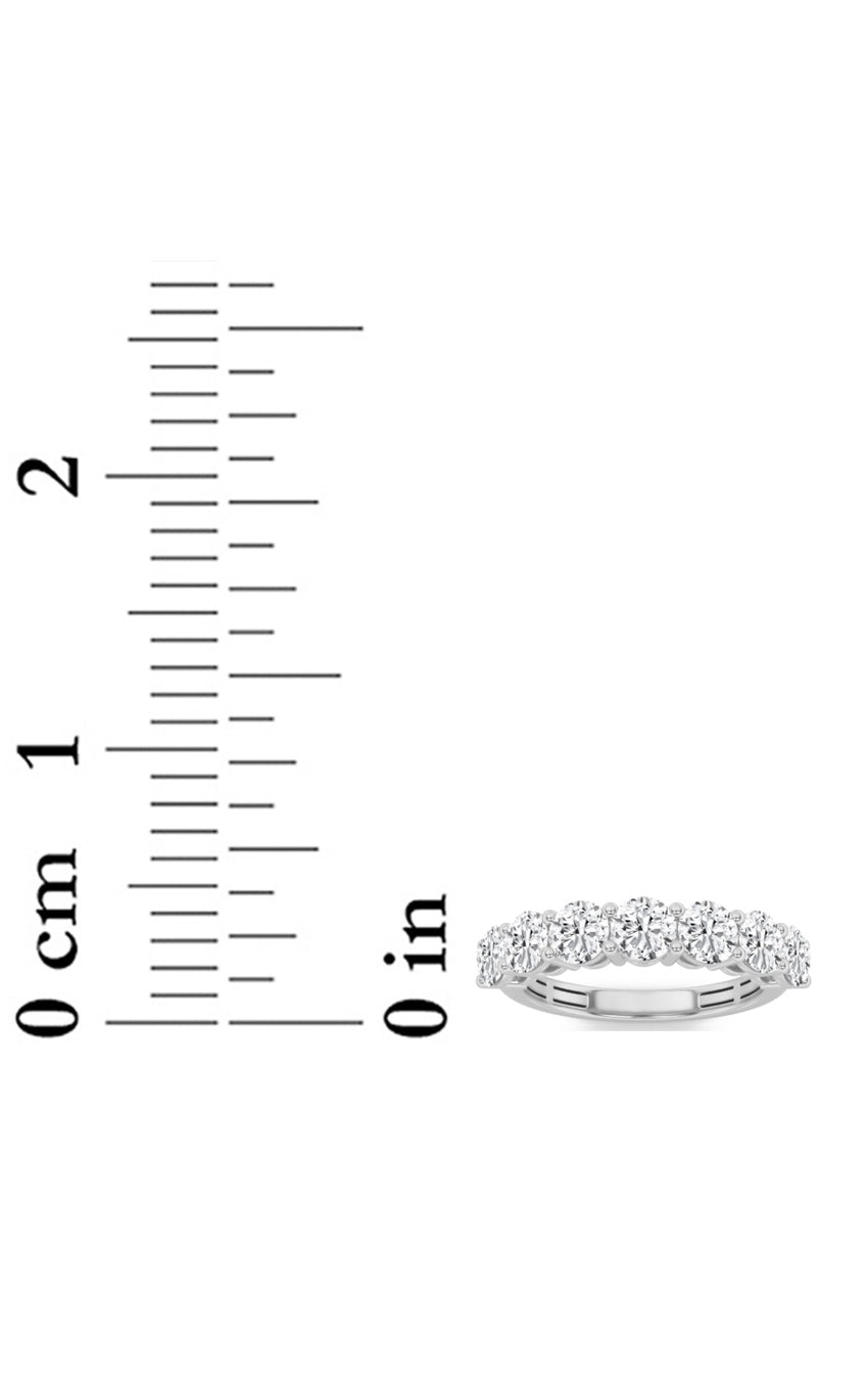 3Cttw Round Shaped Lab Grown Diamond (F/VS) Seven Stone Band Ring in 14K Gold