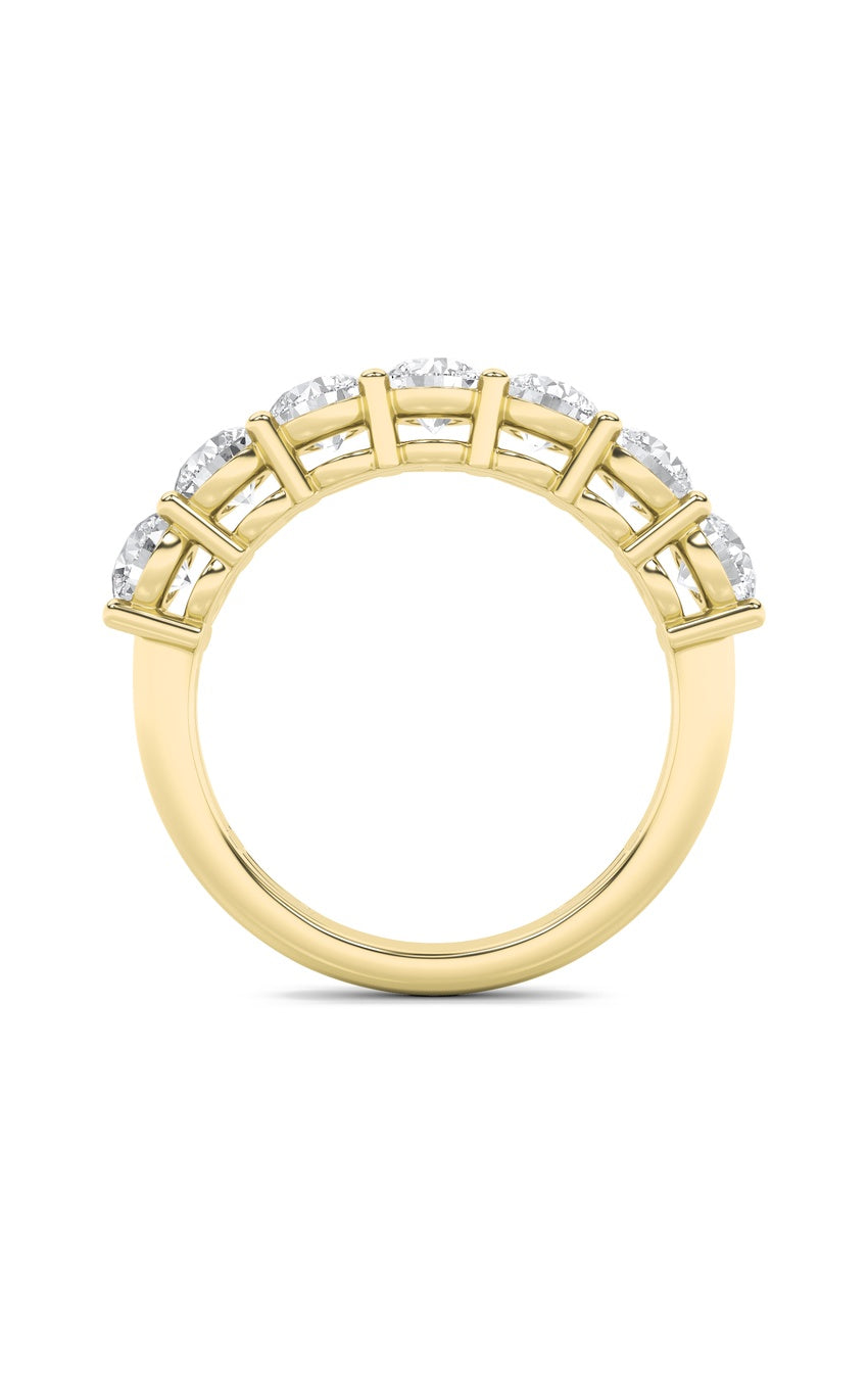 3Cttw Round Shaped Lab Grown Diamond (F/VS) Seven Stone Band Ring in 14K Gold