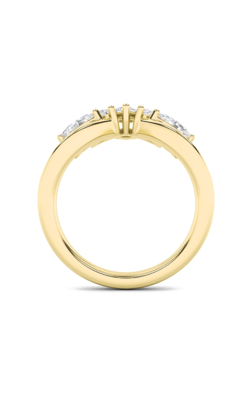 1.5Cttw Marquise Shaped Lab Grown Diamond (F/VVS) Fancy Contour Ring in 14K Gold