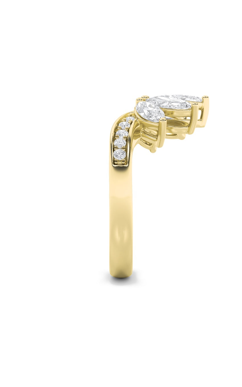 1.5Cttw Marquise Shaped Lab Grown Diamond (F/VVS) Fancy Contour Ring in 14K Gold
