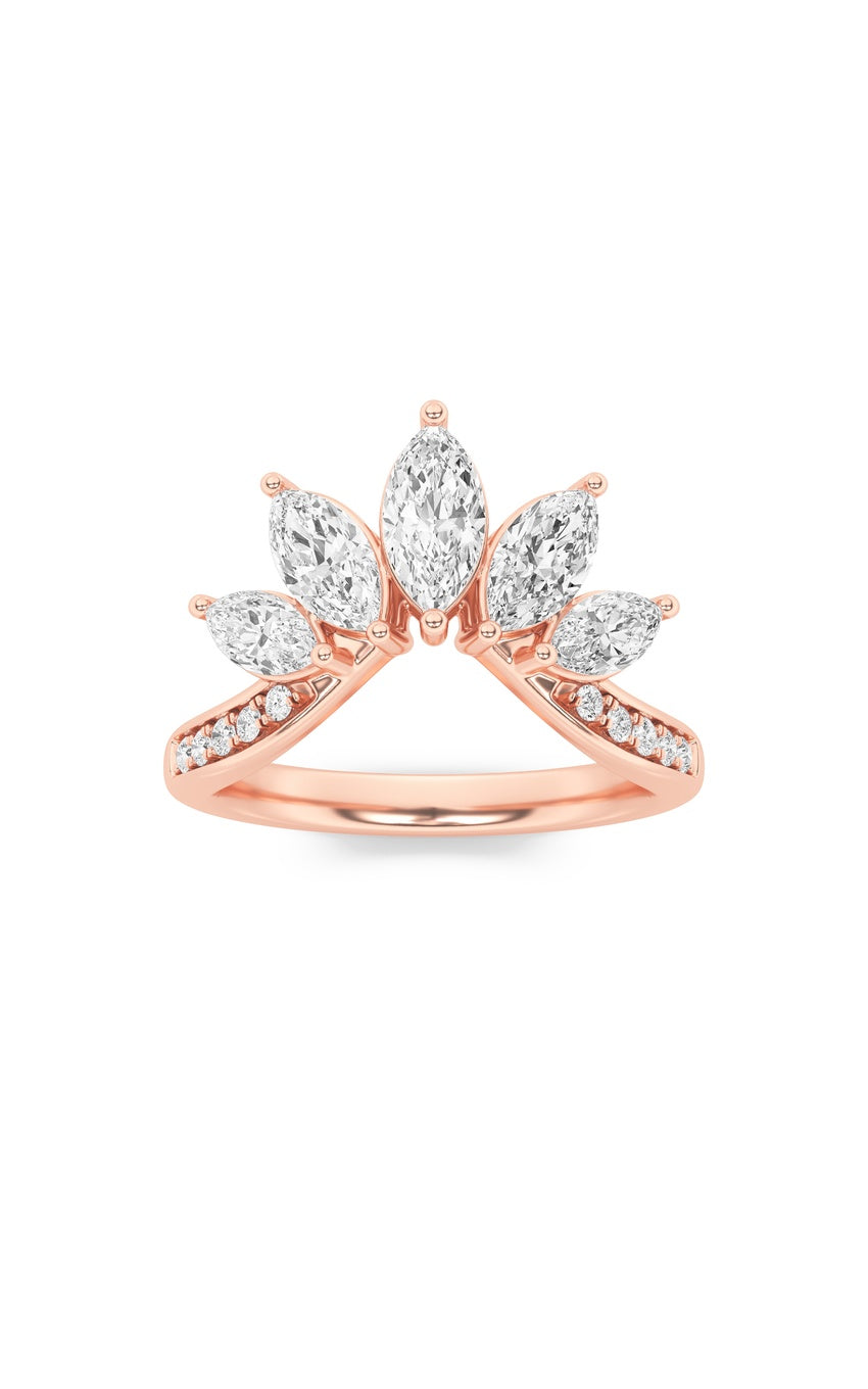 1.5Cttw Marquise Shaped Lab Grown Diamond (F/VVS) Fancy Contour Ring in 14K Gold