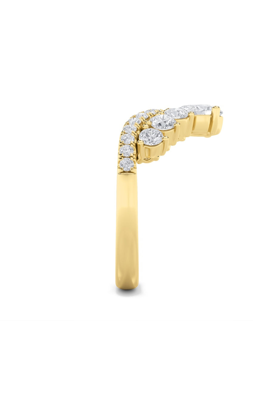1.5Cttw Pear Shaped Lab Grown Diamond (F/VS) Fancy Contour Ring in 14K Gold